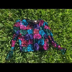 Flower sequins top